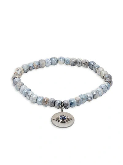 Shop Bavna Sterling Silver, Coated Sapphire, Diamond & Blue Sapphire Bead Bracelet