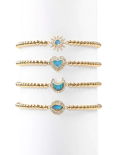 Shop Eye Candy La Luxe Roxanne Opal & Crystal Stretch Beaded Bracelet