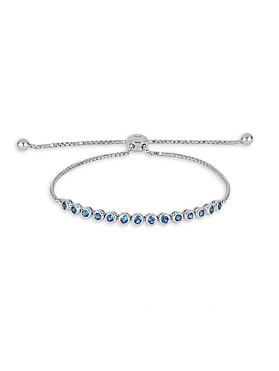 Shop Saks Fifth Avenue Women's 14k White Gold & Blue Sapphire Bolo Bracelet