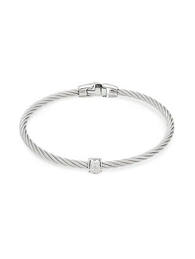 Shop Alor 18k White Gold, Stainless Steel & Diamond Cable Bracelet