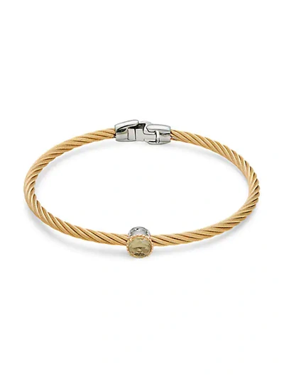 Shop Alor Two-tone Stainless Steel, 18k Yellow Gold & Citrine Bracelet