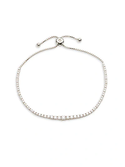 Shop Saks Fifth Avenue 14k White Gold & Diamond Slider Bracelet