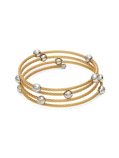 Shop Alor Goldtone Diamond Wrap Cuff Bracelet