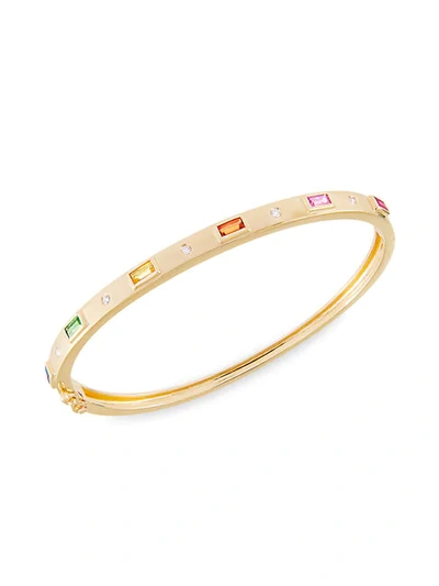 Shop Saks Fifth Avenue 14k Yellow Gold, Multi-stone & Diamond Bangle Bracelet