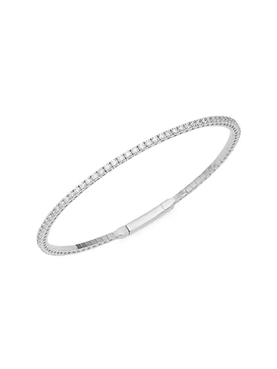 Shop Saks Fifth Avenue 14k White Gold Diamond Bangle Bracelet