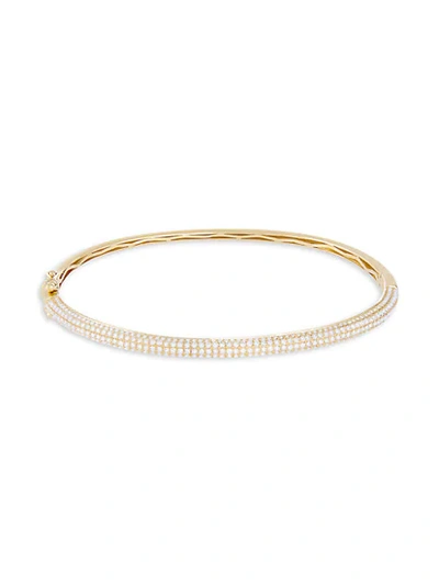 Shop Saks Fifth Avenue 14k Yellow Gold & Diamond Bangle Bracelet