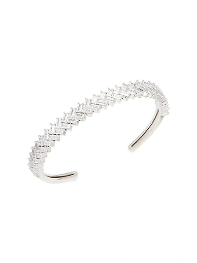 Shop Adriana Orsini Rhodium-plated & Crystal Cuff Bracelet