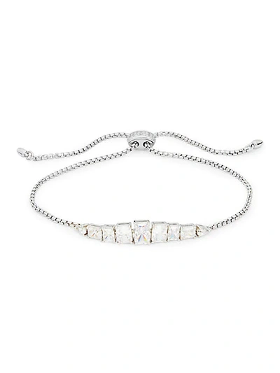 Shop Adriana Orsini Eme White Rhodium-plated & Cubic Zirconia Bolo Bracelet