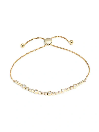 Shop Saks Fifth Avenue 14k Yellow Gold & Diamond Bolo Bracelet