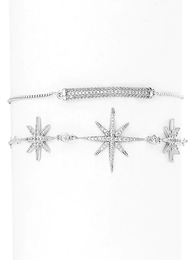 Shop Eye Candy La Cubic Zirconia Star & Bar Charm Bracelet Set