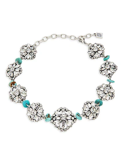Shop Dannijo Betsy Swarovski Crystal & Synthetic Turquoise Necklace