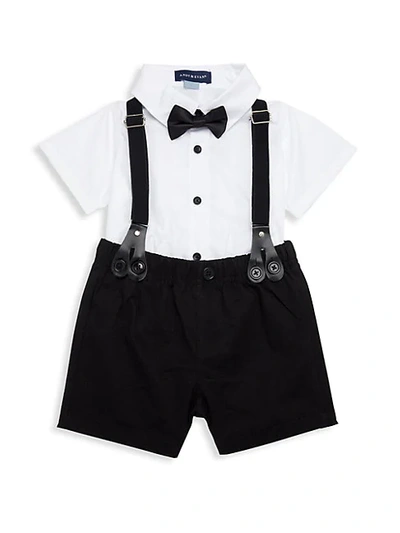 Shop Andy & Evan Baby Boy's 3-piece Dress Shirt, Bow Tie & Suspender Shorts Set In White