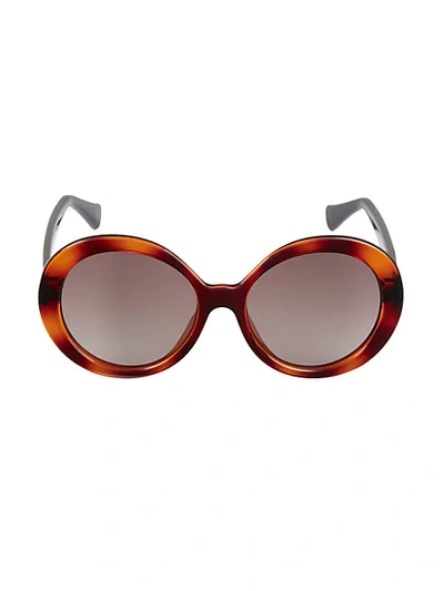 Shop Ferragamo 57mm Round Sunglasses In Black