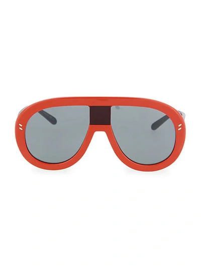 Shop Stella Mccartney Novelty 60mm Shield Sunglasses In Orange Red