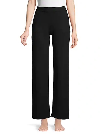 Shop Amicale Cashmere Wide-leg Pants In Black
