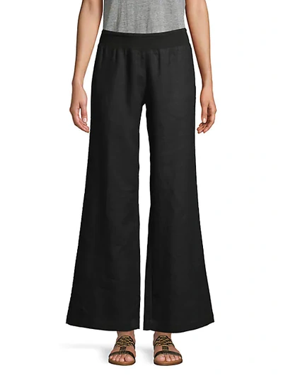 Shop Saks Fifth Avenue Wide-leg Linen Pants In Black