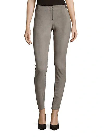 Shop Alice And Olivia Suede Legging Pants In Moss