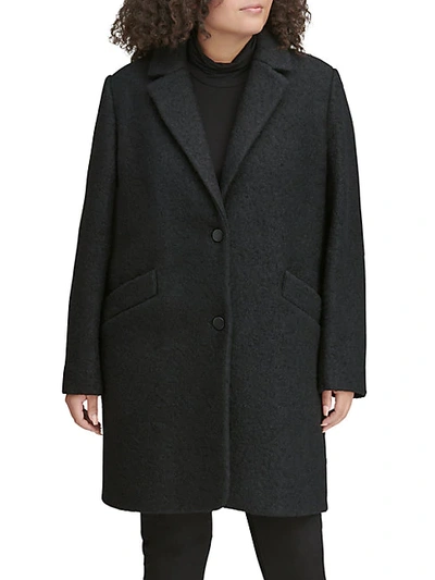 Shop Andrew Marc Paige Wool-blend Walker Coat In Burgundy