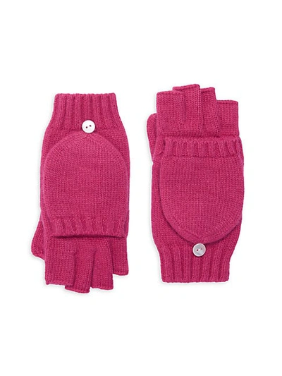 Shop Portolano Little Girl's & Girl's Ribbed Wool & Cashmere-blend Gloves In Flamingo