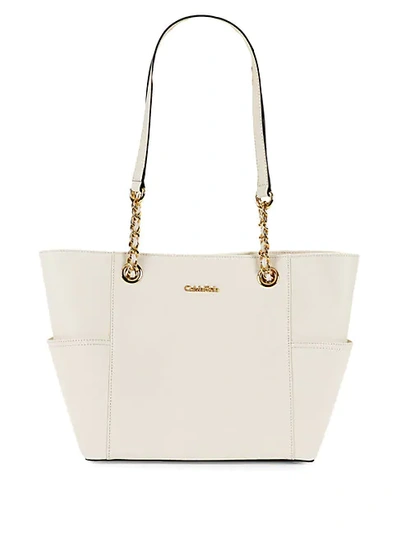 Calvin Klein Hayden Saffiano Leather Large Tote - Macy's