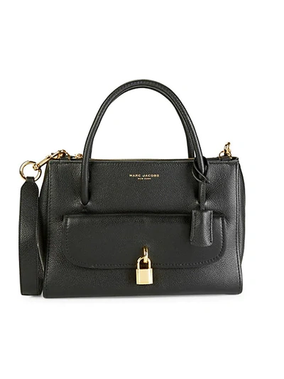 Shop Marc Jacobs Lock That Leather Tote In Black