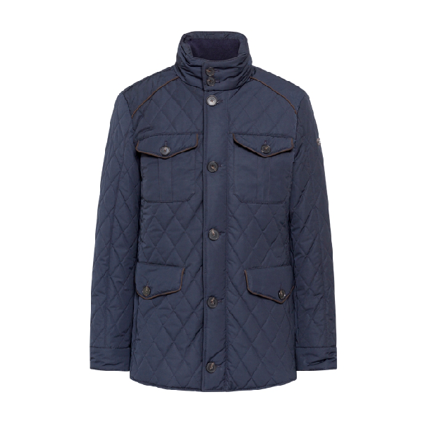 Hackett Waterrepellent Diamondquilted Jacket In Navy ModeSens