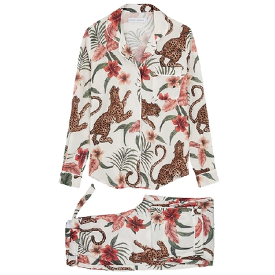 Shop Desmond & Dempsey Soleia Printed Cotton Pyjama Set In Multicoloured