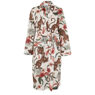 Shop Desmond & Dempsey Soleia Printed Cotton Robe In Multicoloured