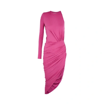 Shop Alexandre Vauthier Pink Asymmetric Jersey Dress