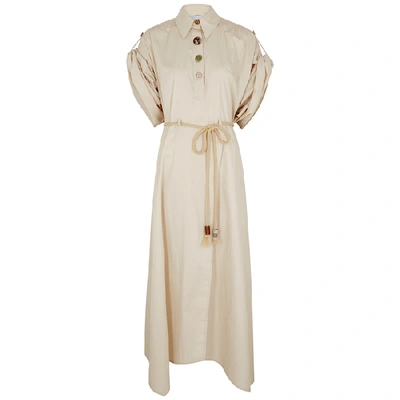 Shop Nanushka Hanna Off-white Stretch-cotton Dress In Ecru