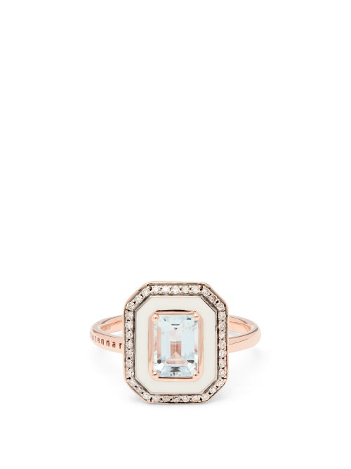 18kt rose gold diamond Mina ring