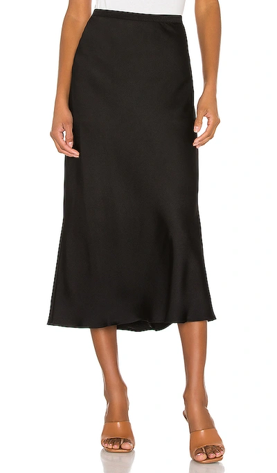 Shop Anine Bing Bar Silk Skirt In Black