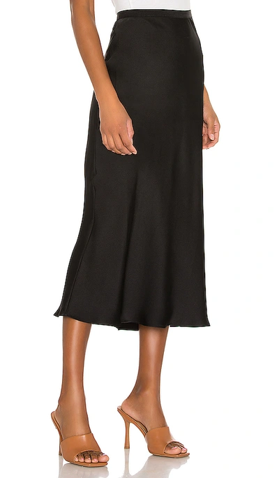 Shop Anine Bing Bar Silk Skirt In Black