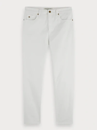 Shop Scotch & Soda The Norm - Twill Jeans High Rise Straight Fit In White