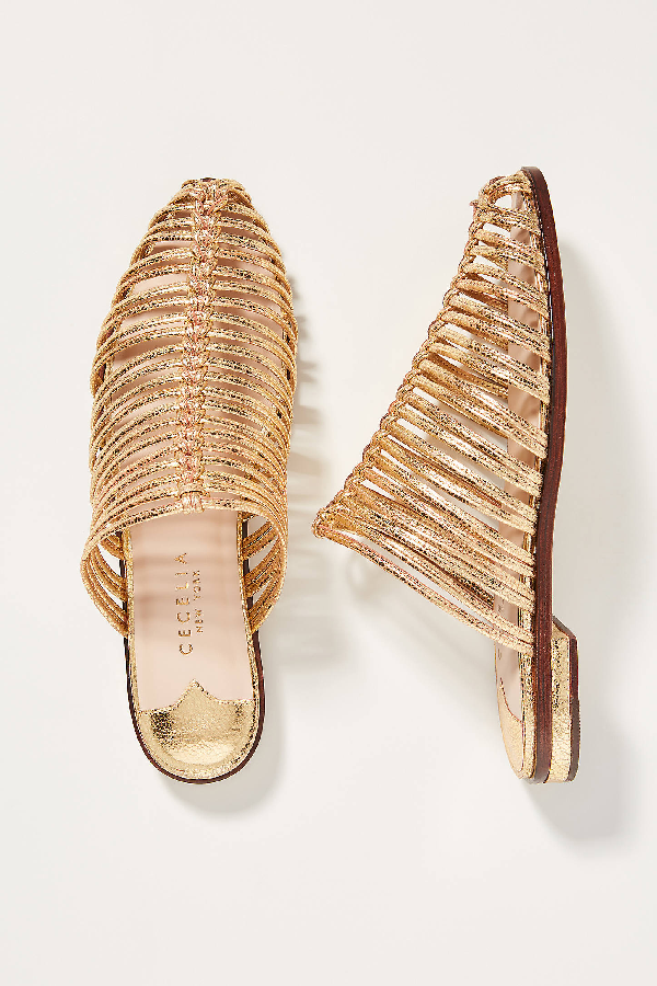 Cecelia New York Gloria Sandal In Rose Gold Leather | ModeSens