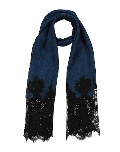 Shop Valentino Scarves In Dark Blue