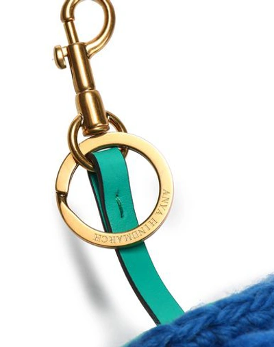 Shop Anya Hindmarch Key Ring In Turquoise