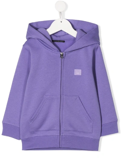 Shop Acne Studios Mini Ferris Zip-up Hoodie In Purple