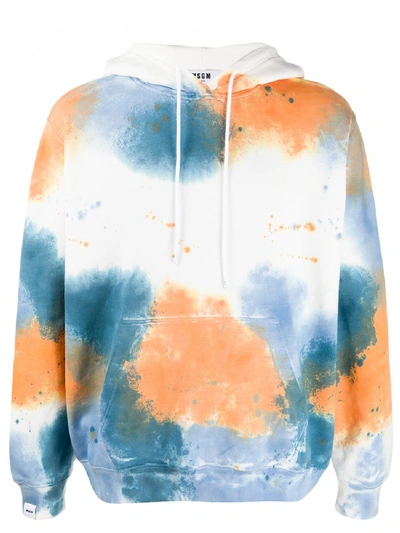 Msgm Splat Color Print Hoodie In Multicolor