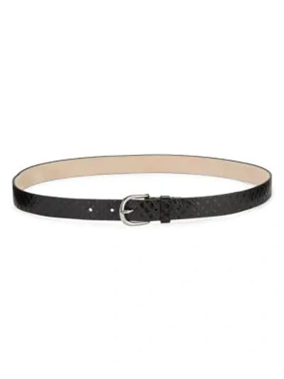 Shop Isabel Marant Zap Exotic Python Printed Leather Belt In Black