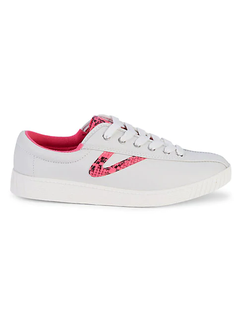 snakeskin print sneakers