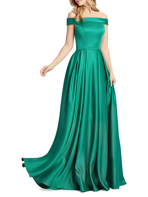 mac duggal off the shoulder gown