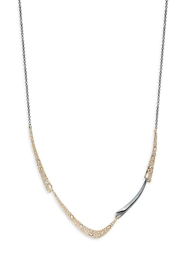Shop Alexis Bittar 10k Goldplated & Gunmetal-plated Crystal Necklace
