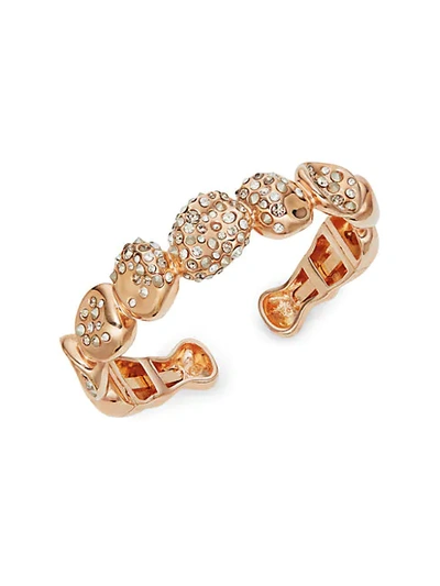Shop Alexis Bittar 10k Rose Goldplated & Crystal Cuff Bracelet