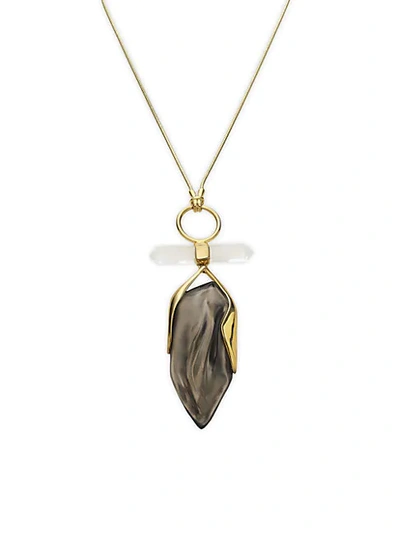 Shop Alexis Bittar Ring-top Lucite & Rock Crystal Pendant Necklace