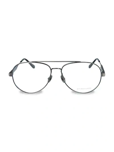 Shop Bottega Veneta 50mm Aviator Optical Glasses In Silver
