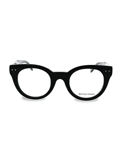 Shop Bottega Veneta 47mm Oval Optical Glasses In Black