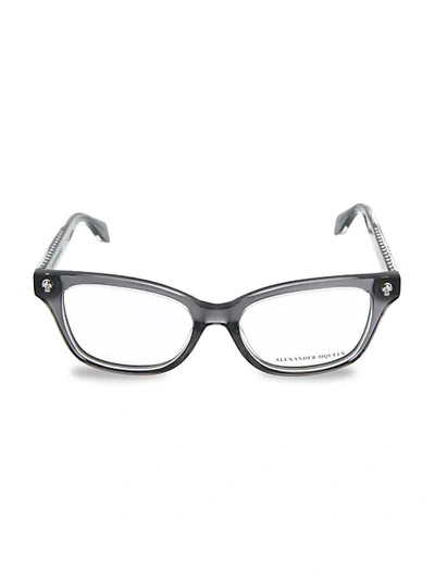 Shop Alexander Mcqueen 50mm Rectangular Optical Glasses In Grey