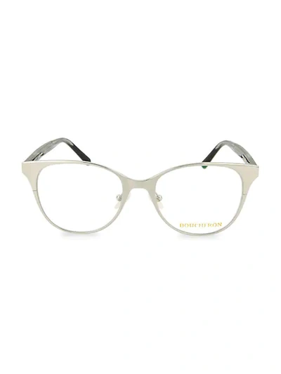 Shop Boucheron 51mm Cat Eye Optical Glasses In Silver