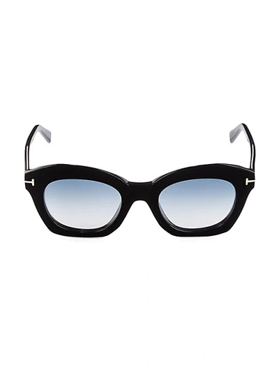 Shop Tom Ford 53mm Geometric Sunglasses In Black Gold